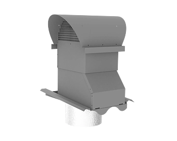 Ventilationshuv ställbar för 2-kup betongpannor, Grå