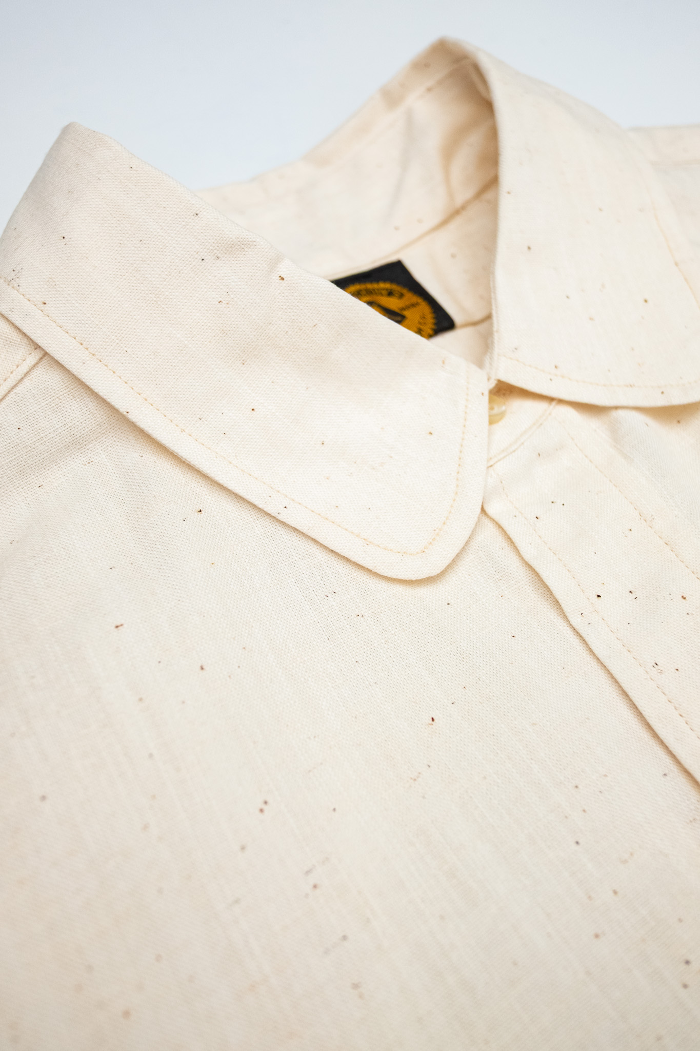 Warehouse x John Gluckow - BB Round Collar Oxford Shirt Ecru - 4