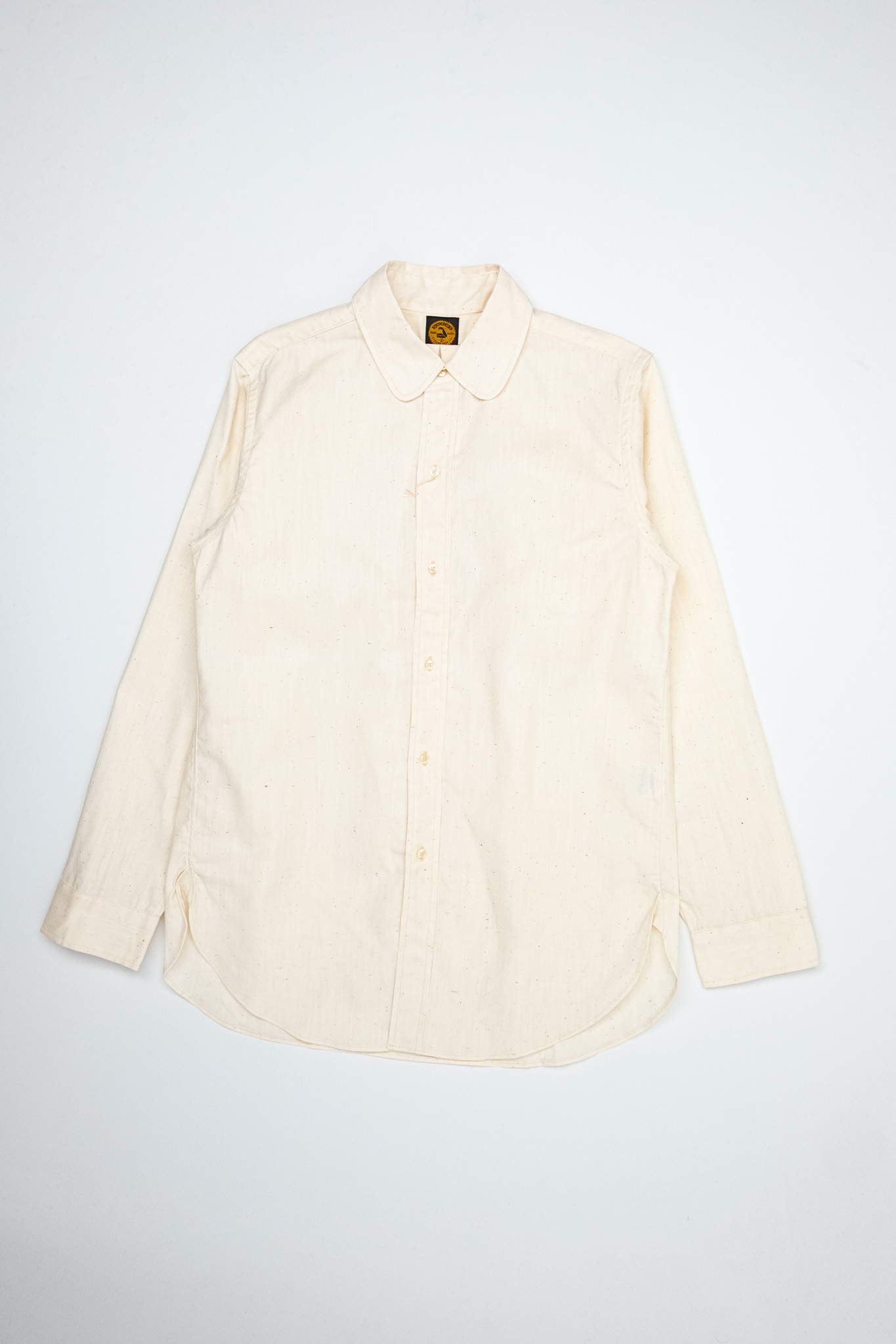 Warehouse x John Gluckow - BB Round Collar Oxford Shirt Ecru - 2