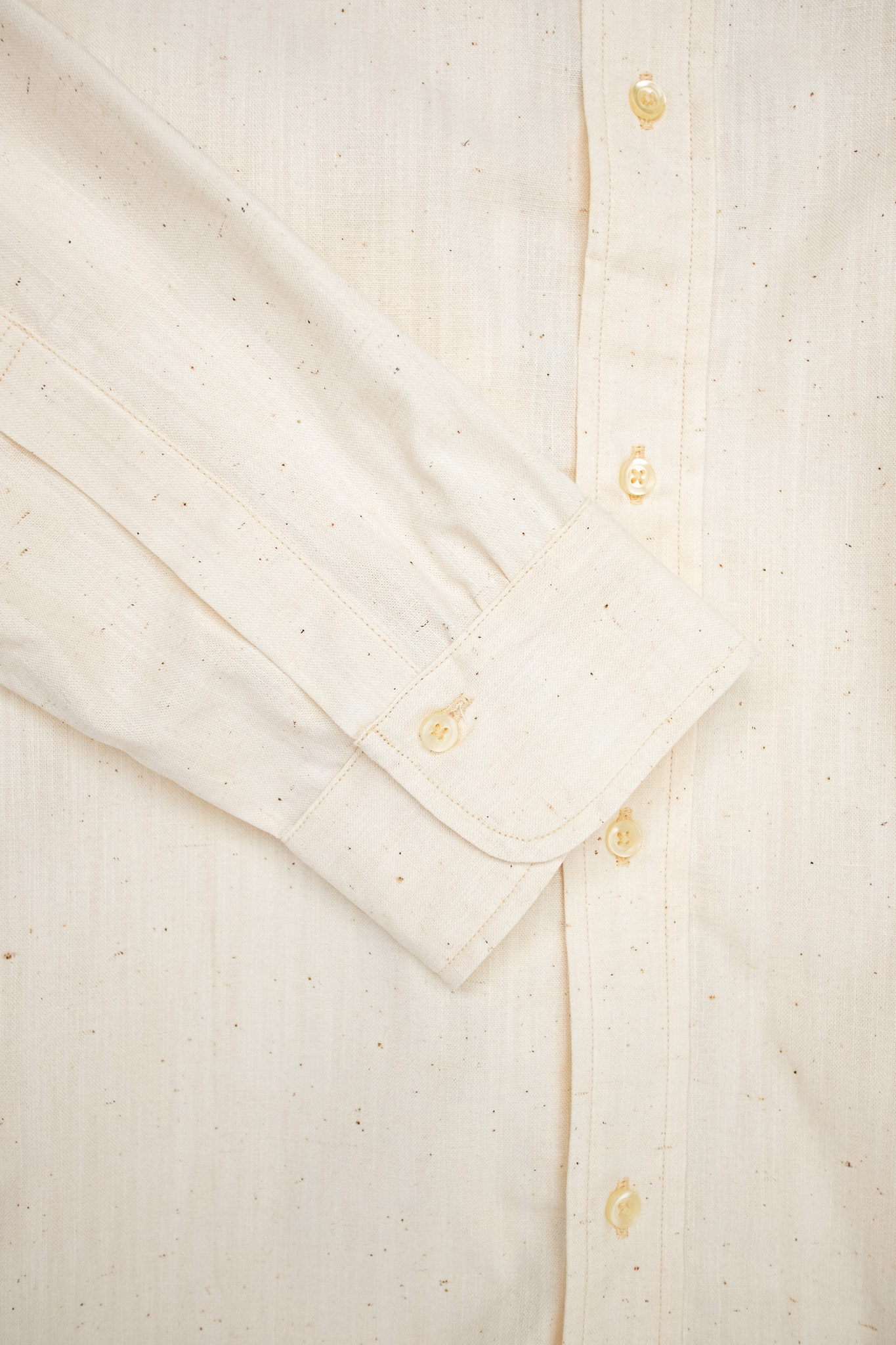 Warehouse x John Gluckow - BB Round Collar Oxford Shirt Ecru - 6