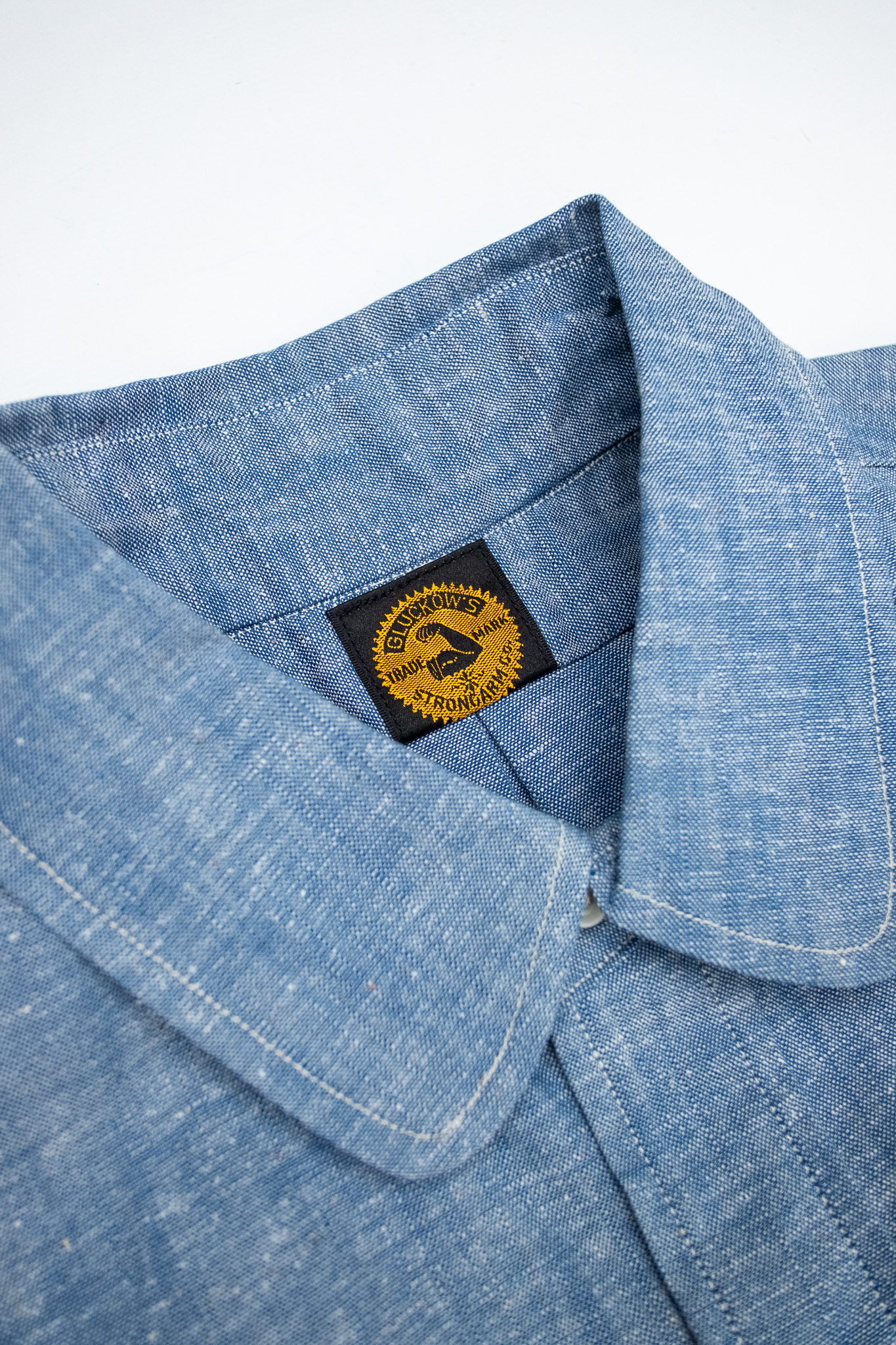 Warehouse x John Gluckow - BB Round Collar Oxford Shirt Navy - 4