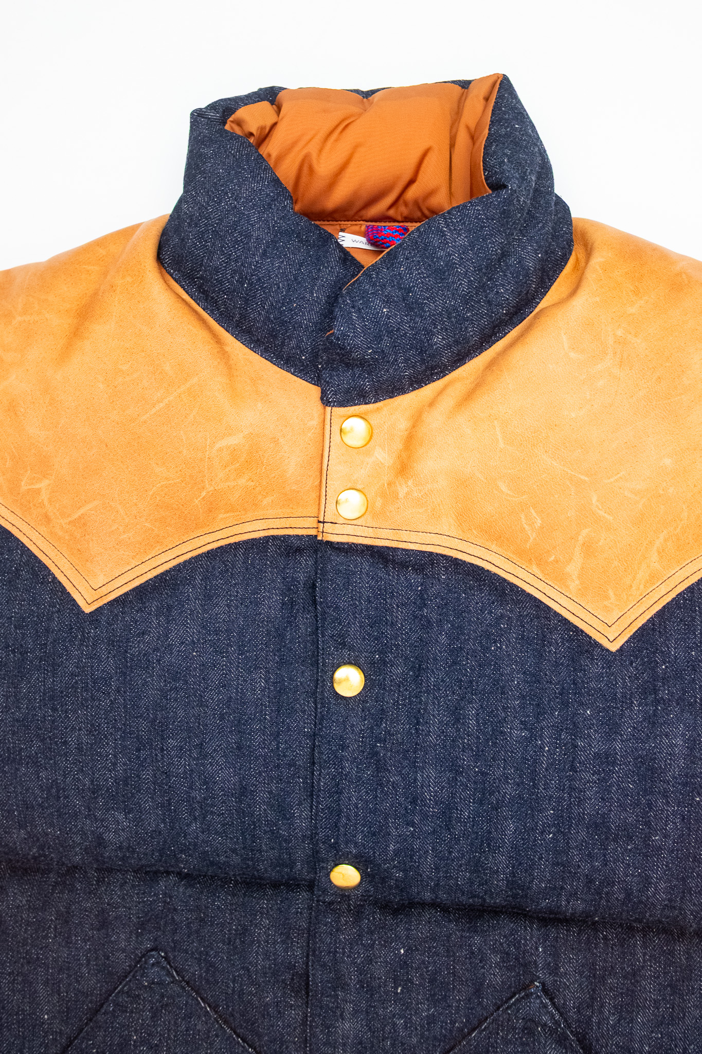Warehouse x Rocky Mountain - Indigo HBT Cotton Down Vest - 3