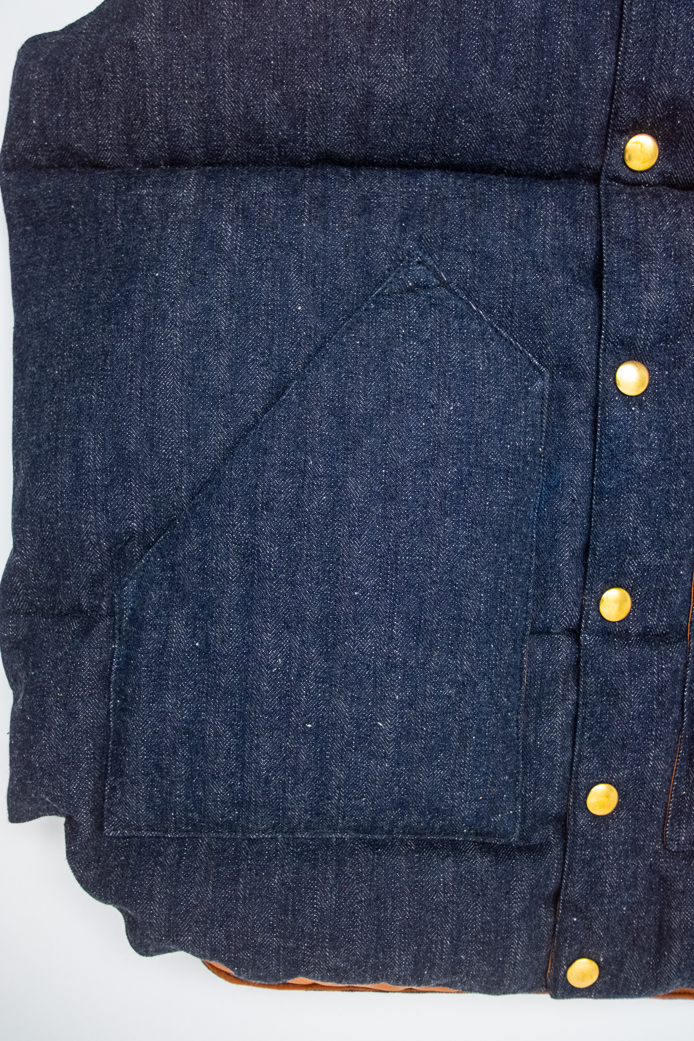 Warehouse x Rocky Mountain - Indigo HBT Cotton Down Vest - 6