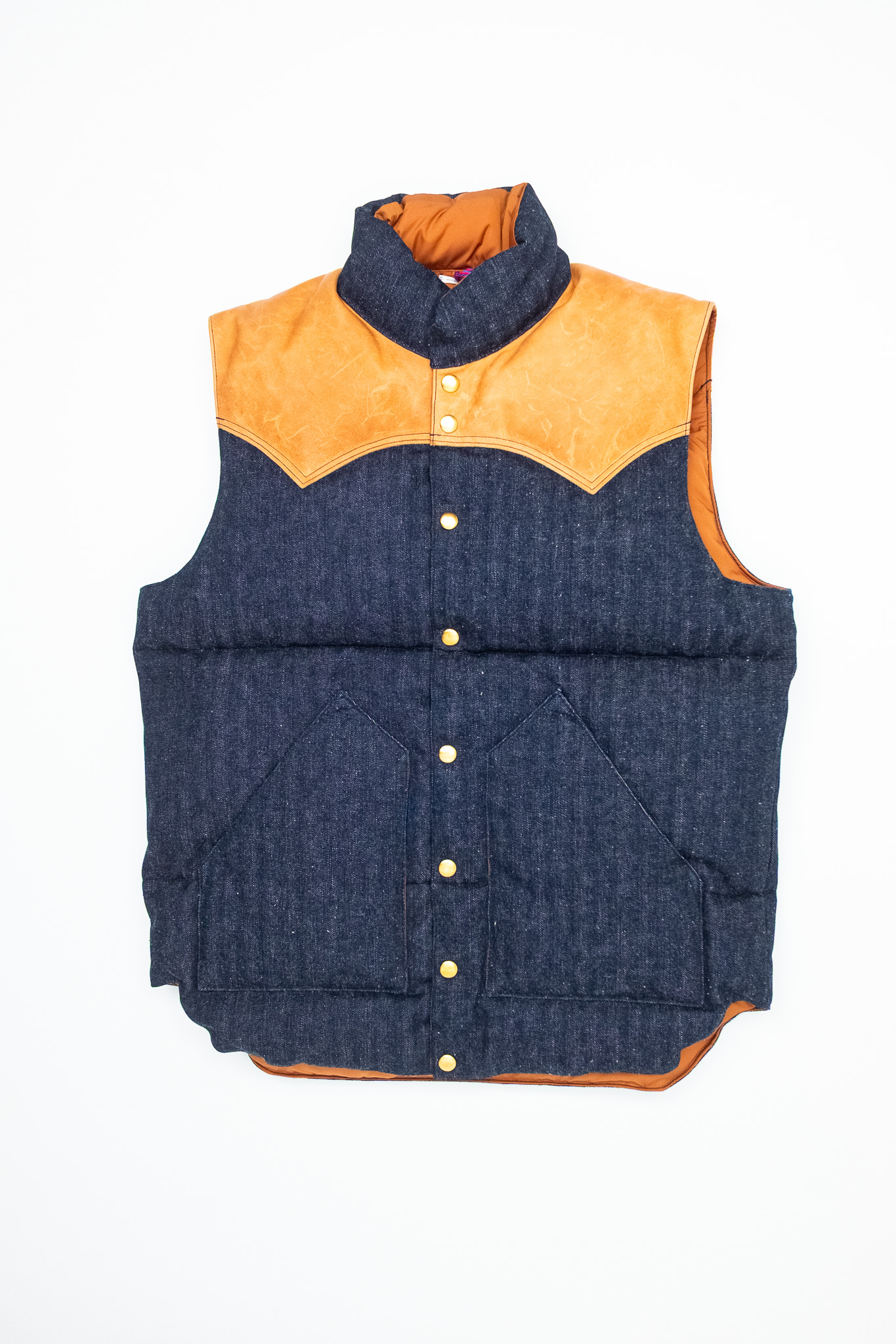 Warehouse x Rocky Mountain - Indigo HBT Cotton Down Vest - 2