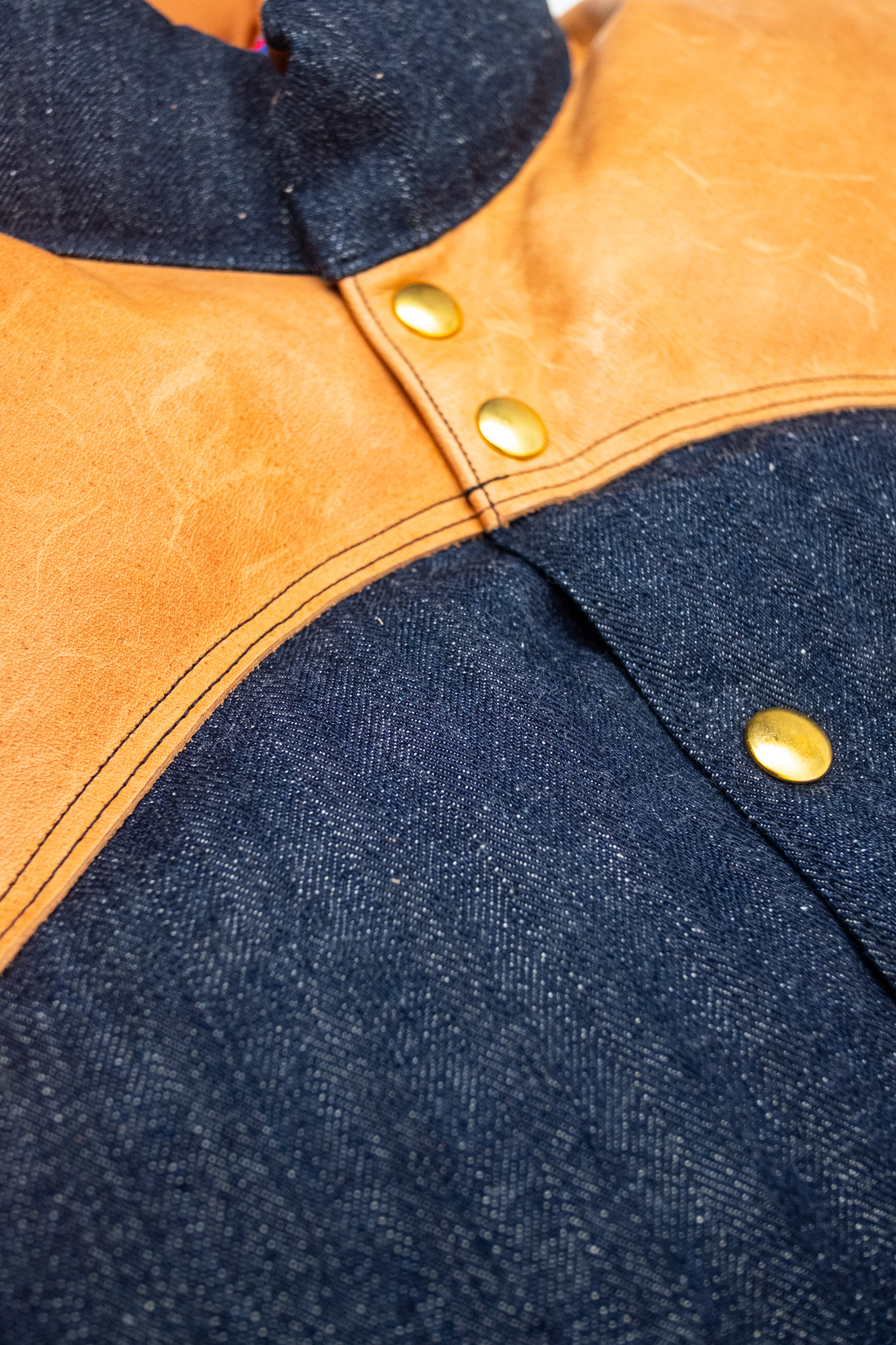 Warehouse x Rocky Mountain - Indigo HBT Cotton Down Vest - 5