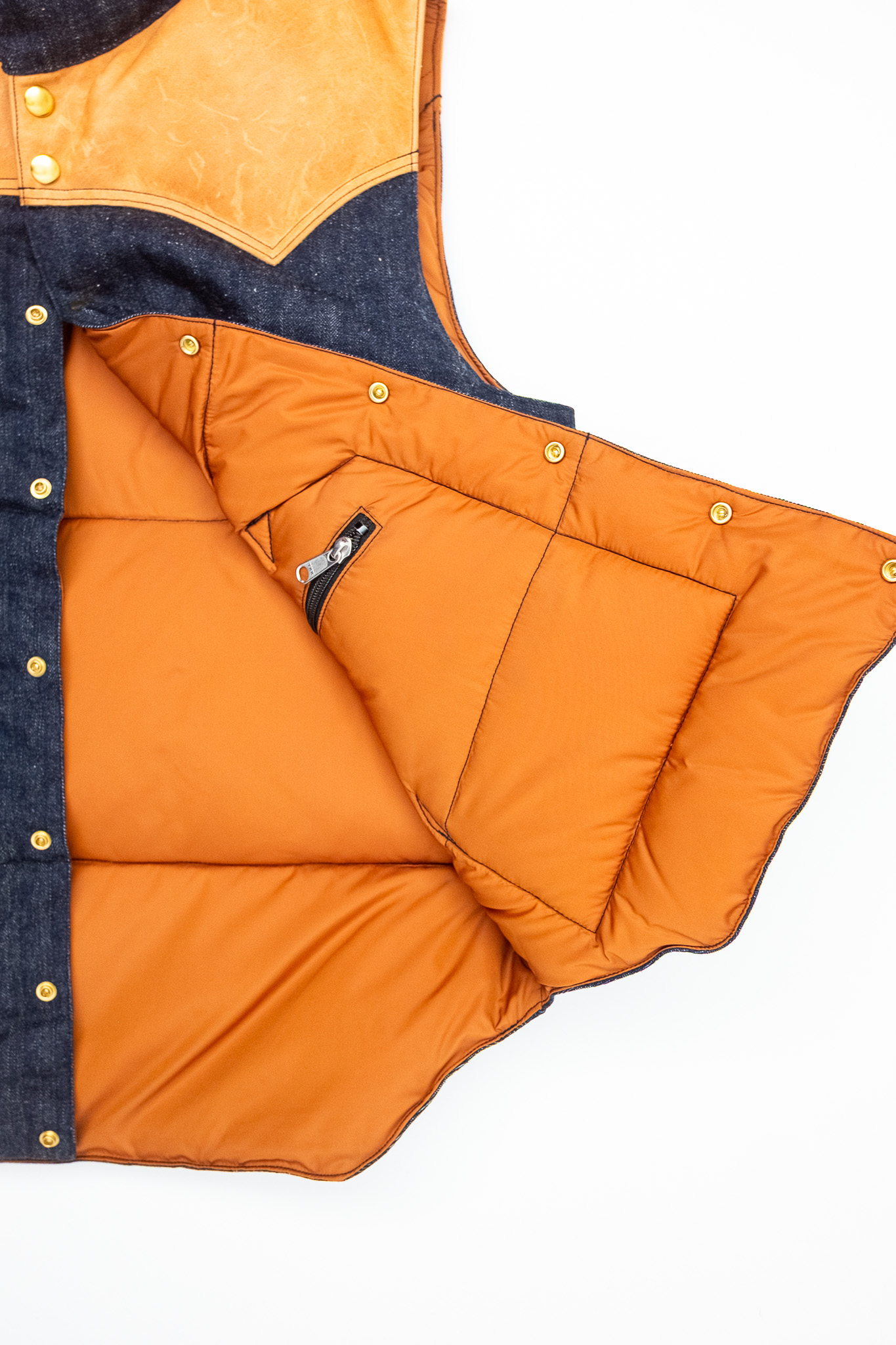 Warehouse x Rocky Mountain - Indigo HBT Cotton Down Vest - 9