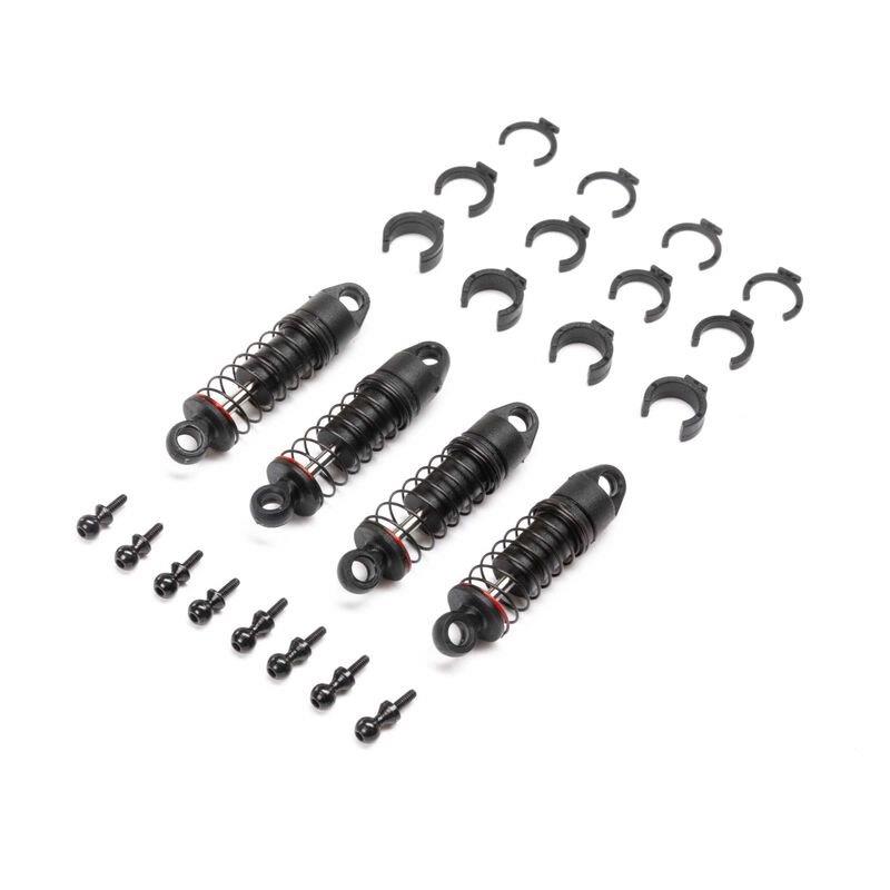 AXIAL Oil Shock Set 6mm, (.213 lbs/in Red): SCX24 (4)