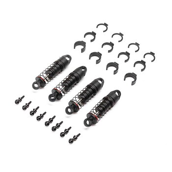 AXIAL Oil Shock Set 6mm, (.213 lbs/in Red): SCX24 (4)