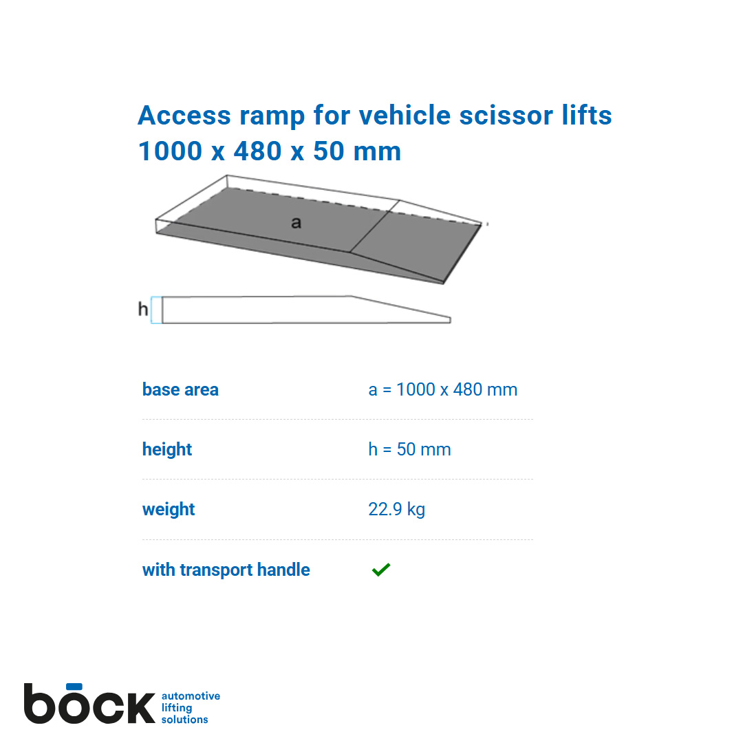 Böck ramp för låga fordon 1000 x 480 x 50 mm - 7
