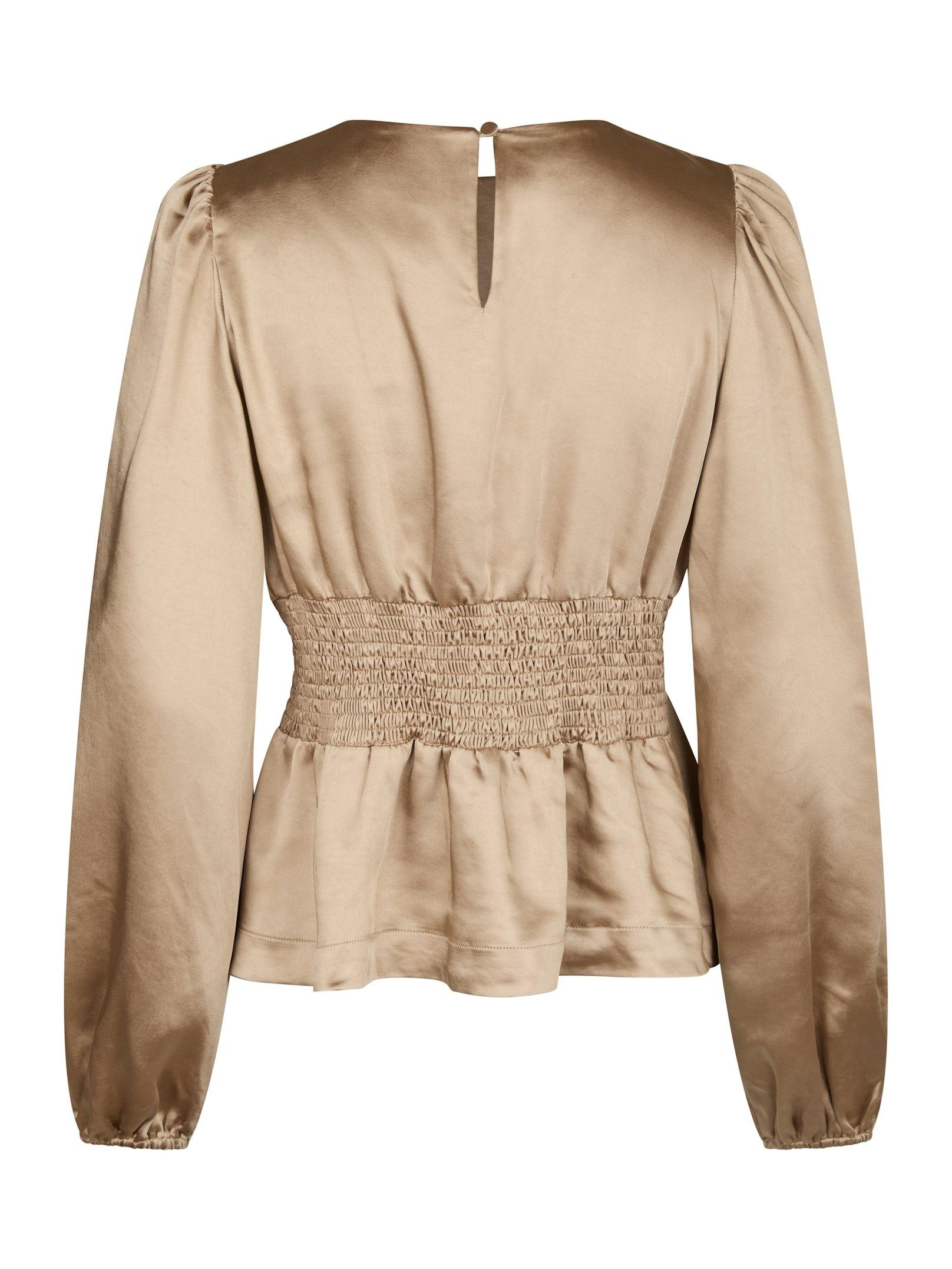 Vanya Crushed Sateen Blouse Gold - 2