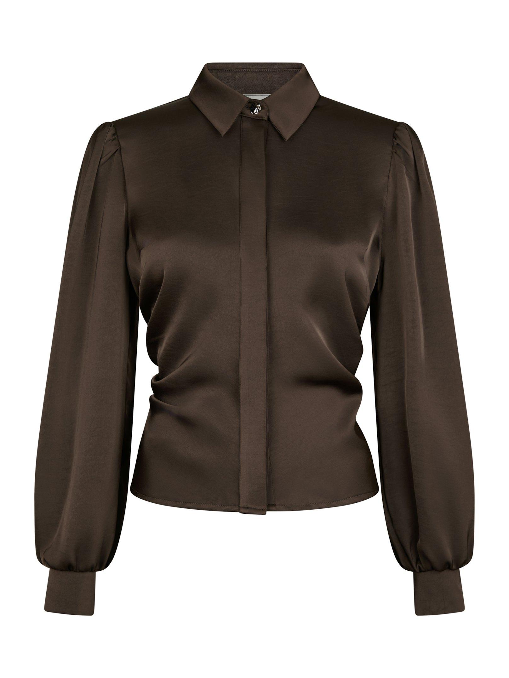 Fransala Heavy Sateen Shirt Dark brown