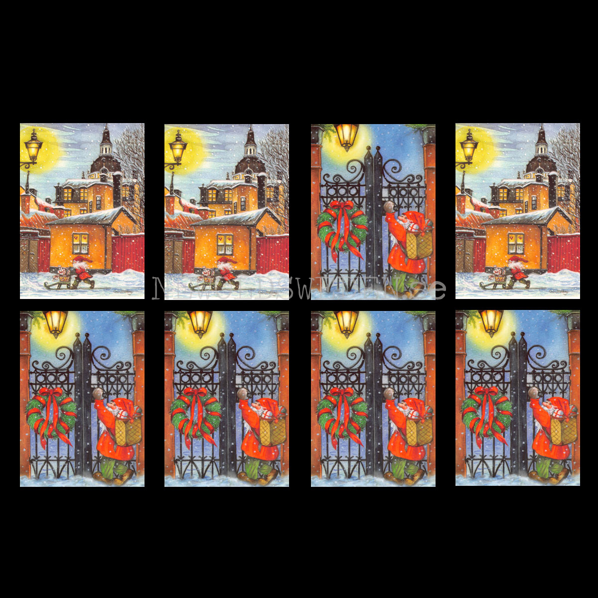 Julkort 8-pack 2 motiv Glitter - Carina Ståhlberg - © Eliasson - 4