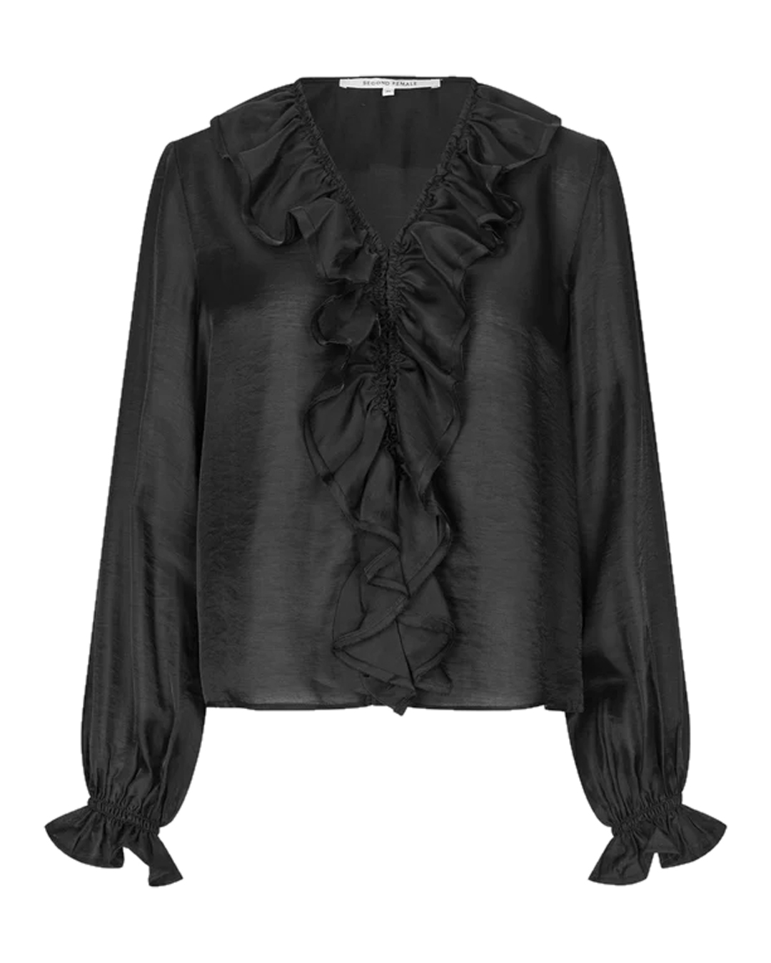 Blus Saggie volang fram svart - 6