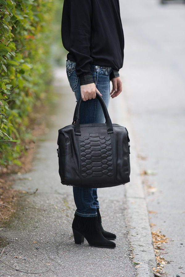 Unmade - Croco Leather Big Bag Black