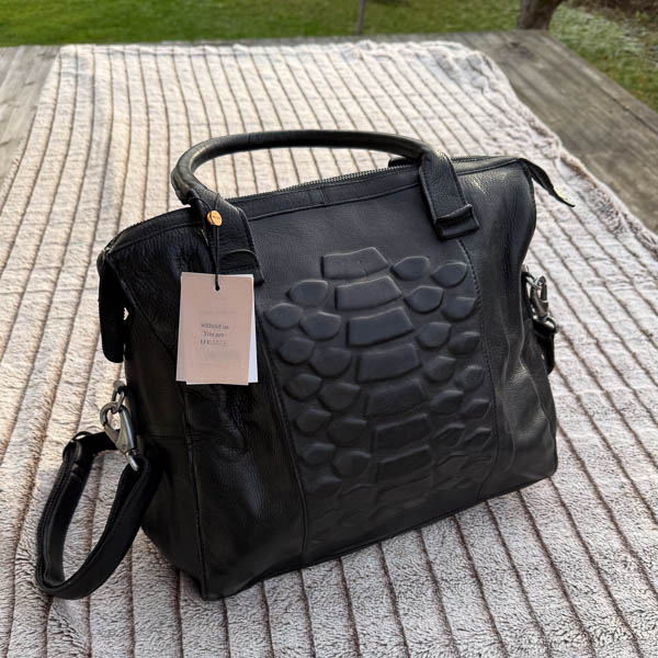 Unmade - Croco Leather Big Bag Black - 4