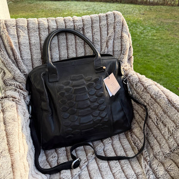 Unmade - Croco Leather Big Bag Black - 8