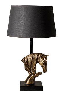 Lampa gyllene häst med föl