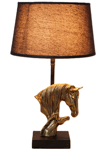 Lampa gyllene häst med föl - 3