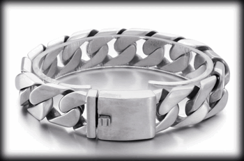 17 mm matt. Pansarlänk armband i stål. 