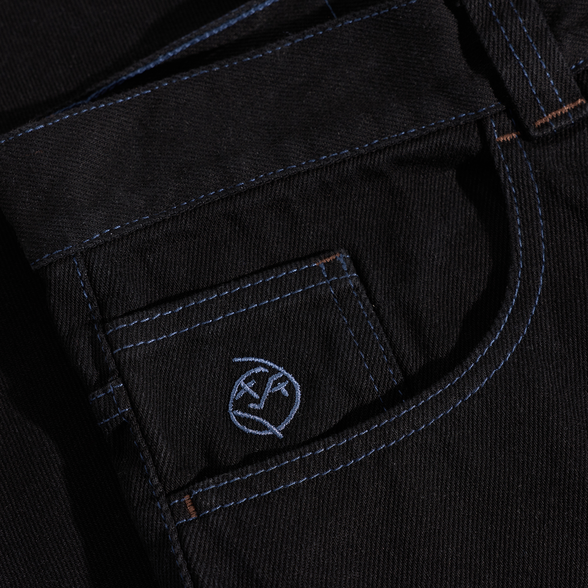 Polar Skate Co. Big Boy Byxor Black/Blue Stitching - 3
