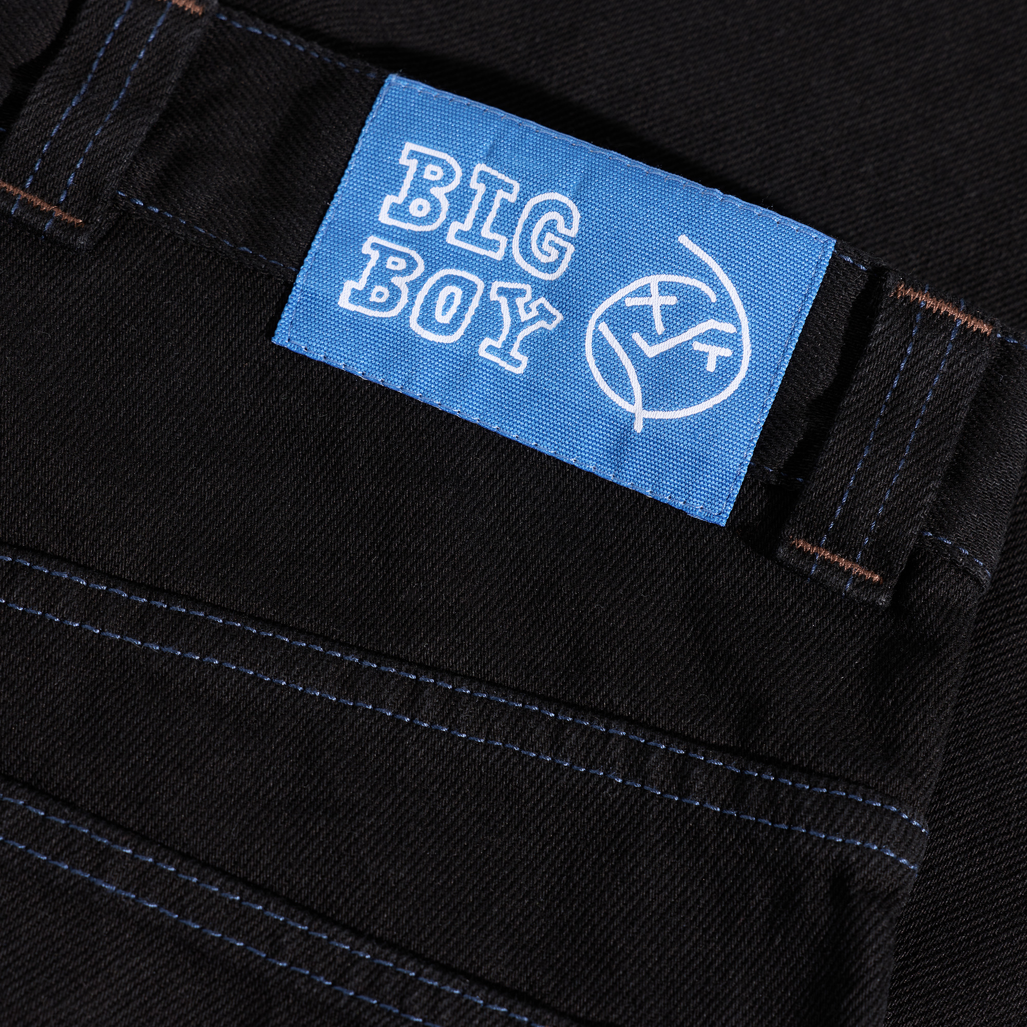 Polar Skate Co. Big Boy Byxor Black/Blue Stitching - 4