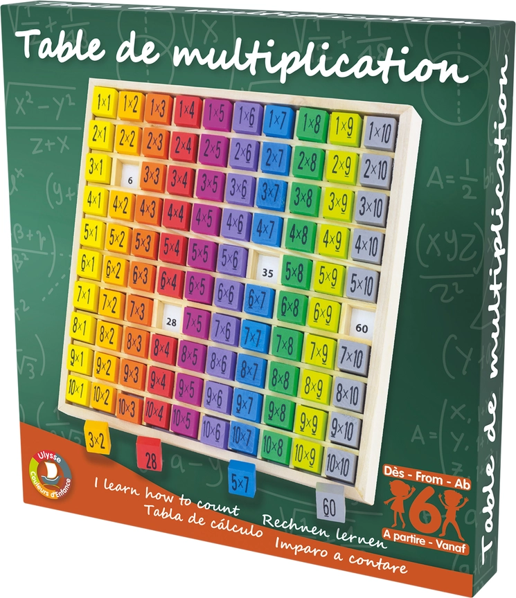 Mattelek - pedagogisk leksak i trä Ulysse Couleurs d'Enfance - multiplikation - 4