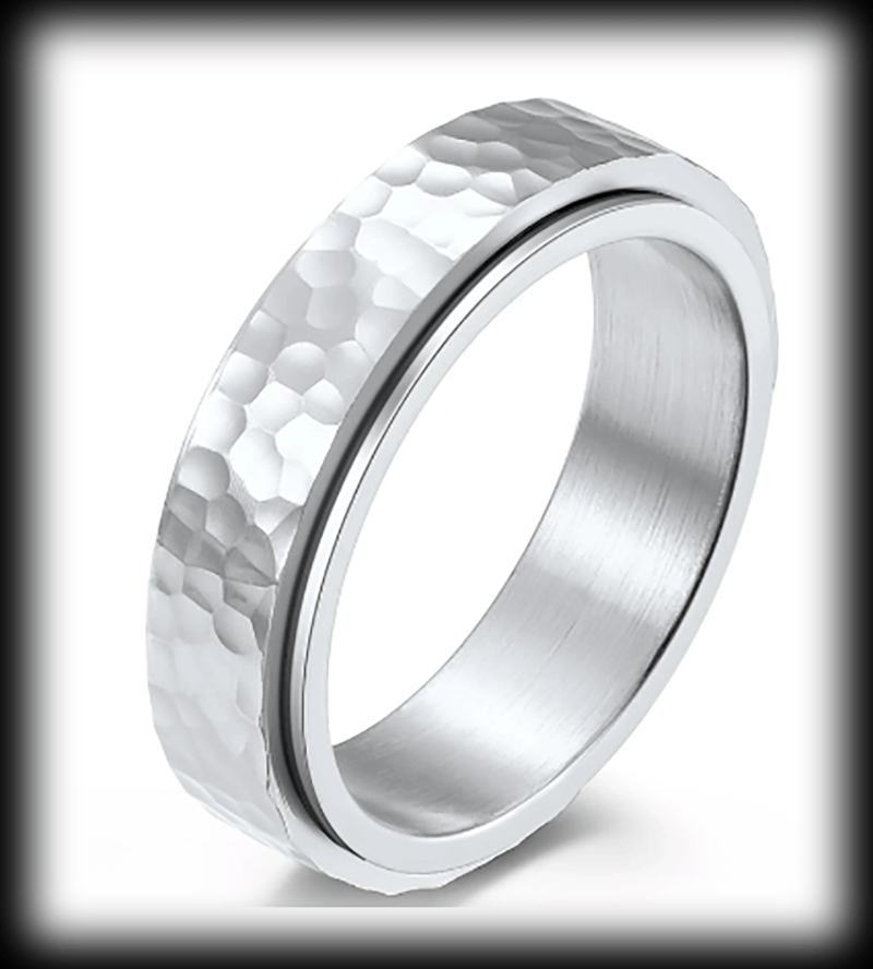6 mm. Hamrad slät spinner ring i stål.