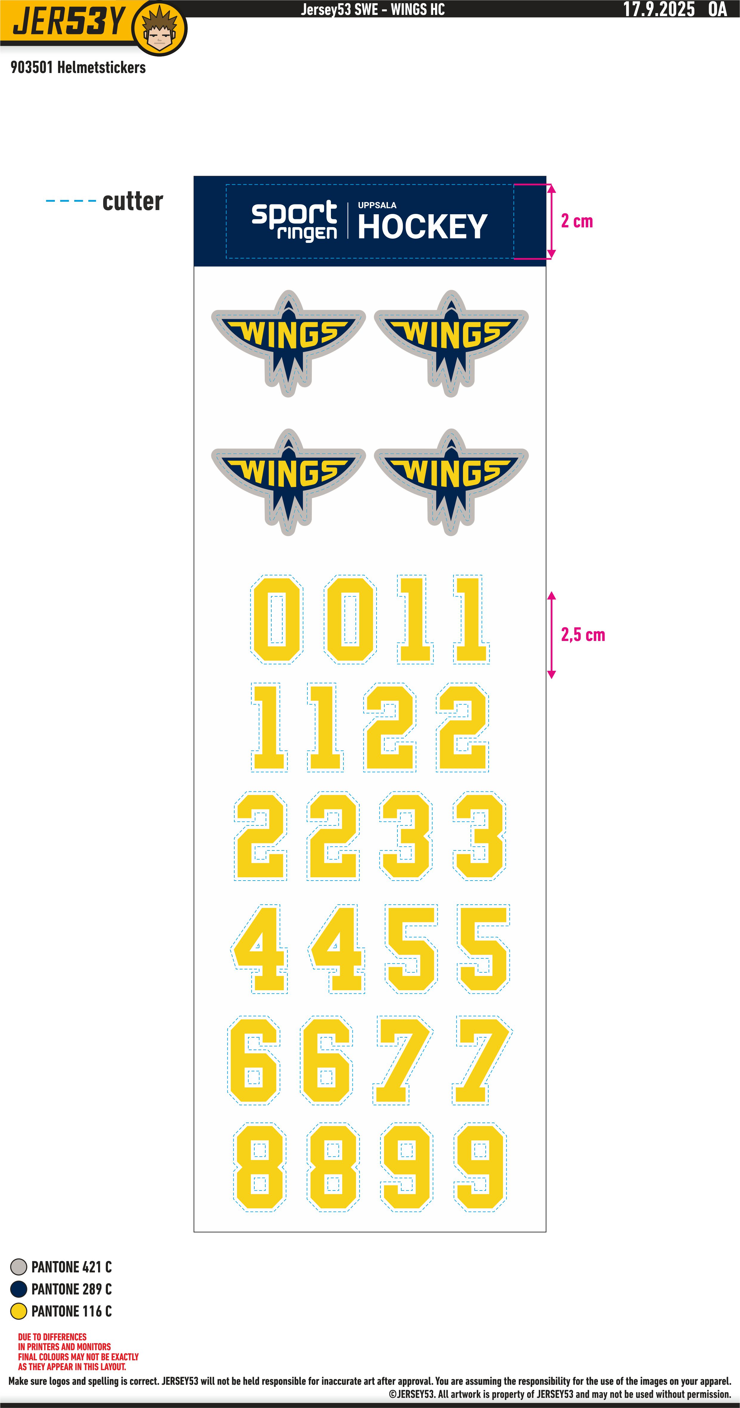  Hjälmdekaler Wings HC