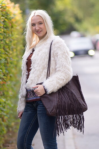 Unmade - Leather Fringe & braid Shopper Bag Brown