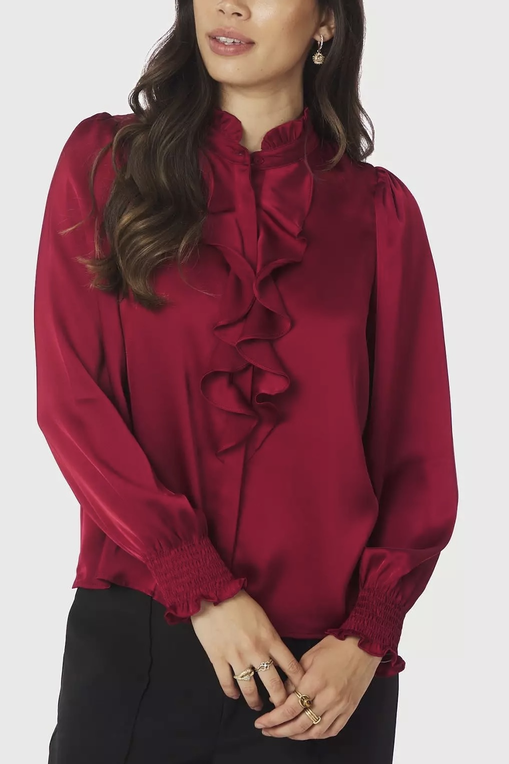 Neo Noir  - Zamola Blouse Dark Red