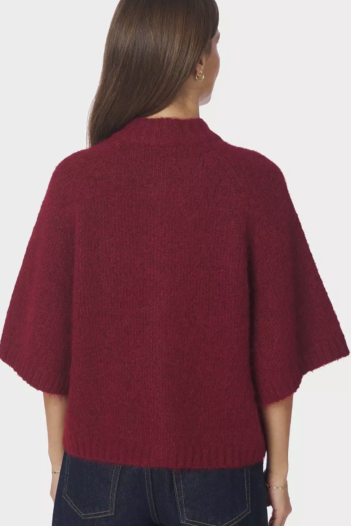 Neo Noir -  Benuta Fluff  Knit Cardigan Dark Red - 3