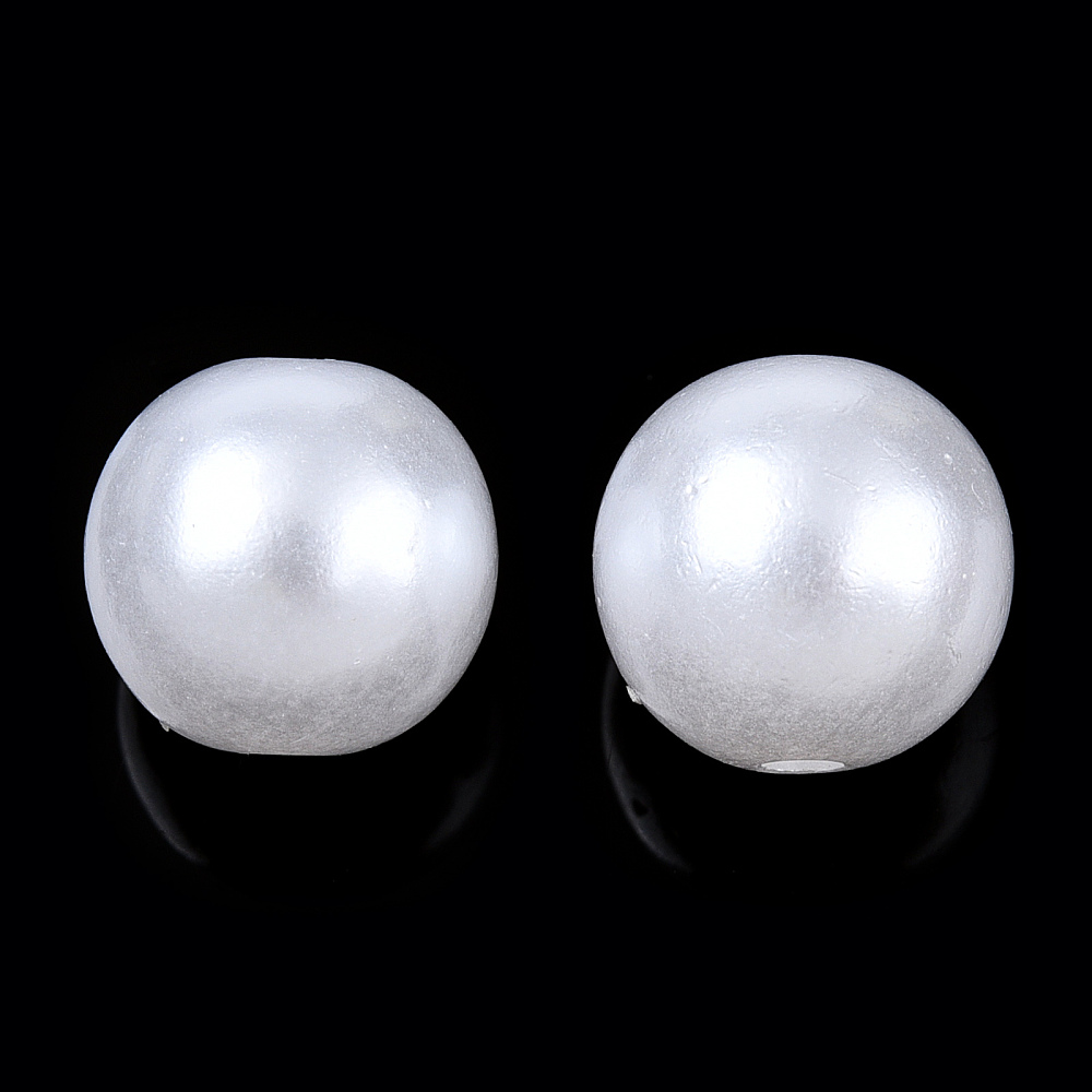 Akrylpärlor vita med pärllyster– Runda 10 mm (30 st) - 4