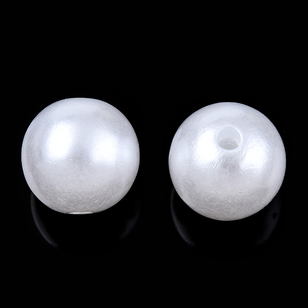 Akrylpärlor vita med pärllyster– Runda 10 mm (30 st) - 3