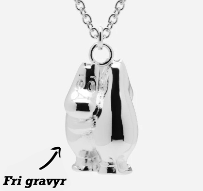 Mumin Kärlek Halsband Silverpläterad fri gravyr