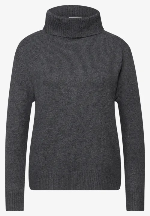 Cosy Sweater With Rollneck - Gravel Grey - Street One - 5