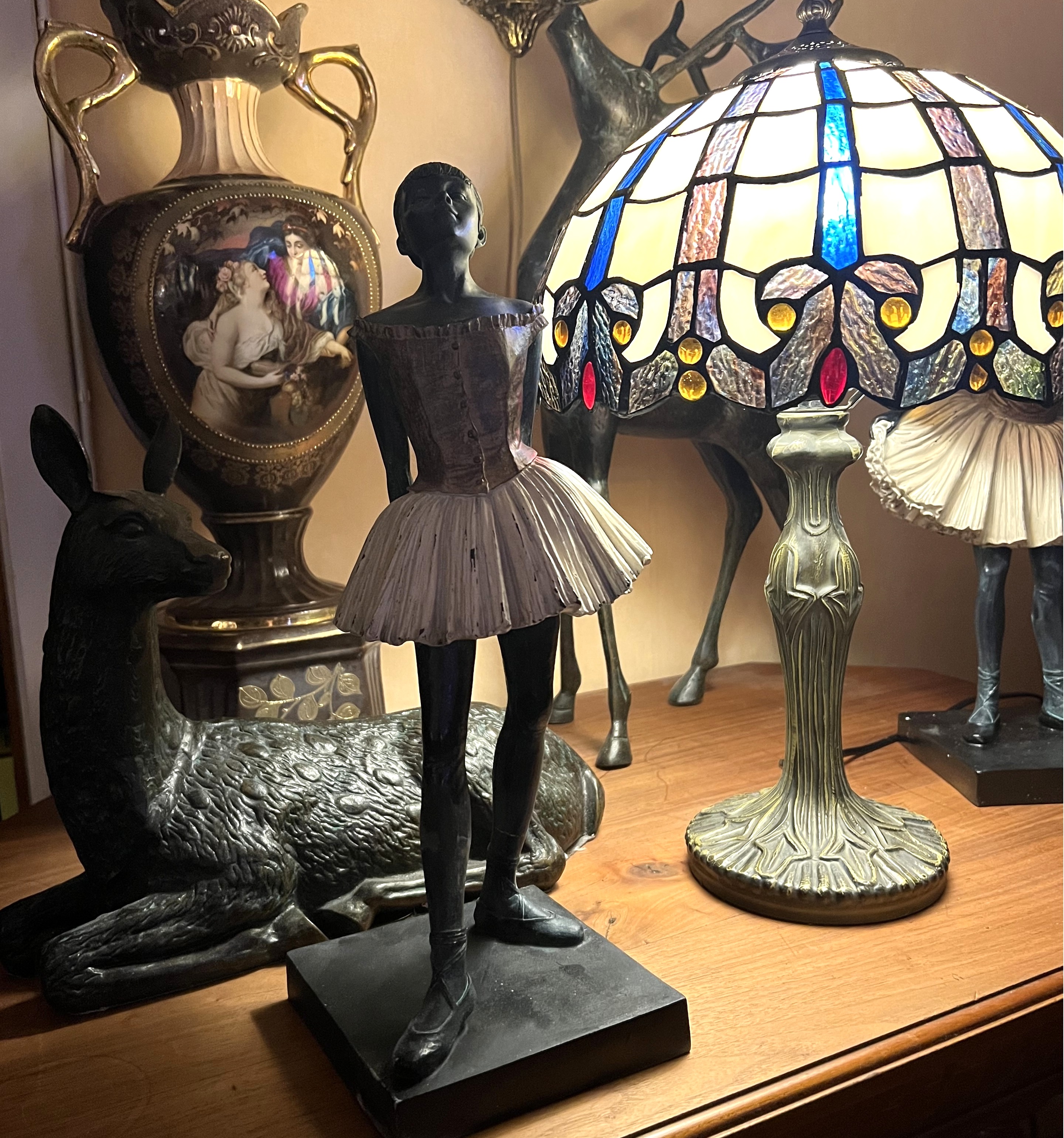 Ballerina staty inspirerad av Degas lilla dansös shabby chic lantlig stil Gårdsromantik - 2