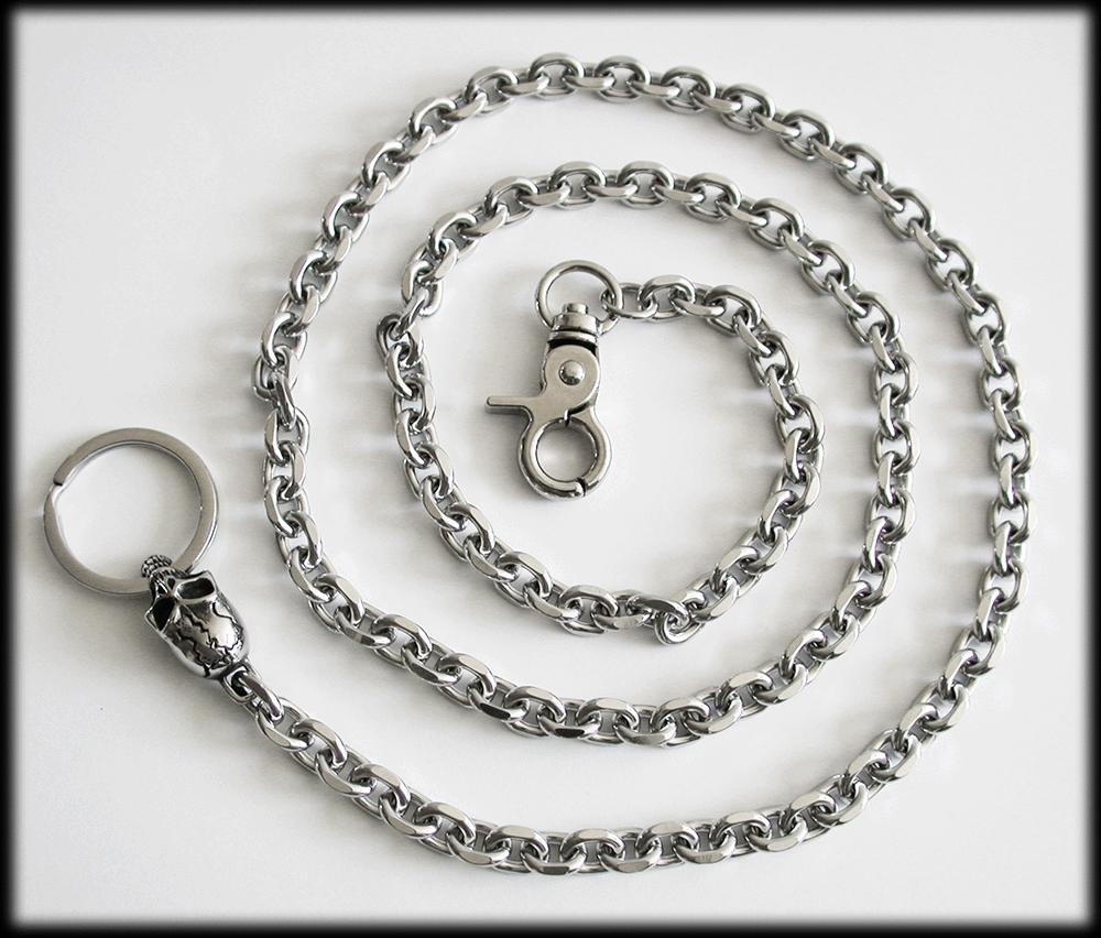 Dödskalle - Wallet chain ankarkedja / Plånbokskedja i rostfritt stål.