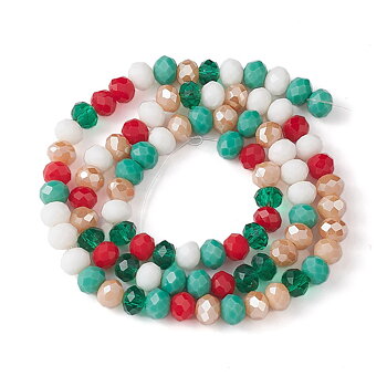 Julmix – mixade glaspärlor abacus 6 mm (ca 90 st på sträng)
