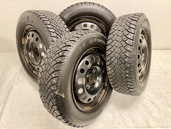 Kompletta Vinterhjul DUBB | 15" Plåt Ford Focus + Mondeo 4x108 6x15 ET52.5 63.4 | 185/65 R15 88Q BF Goodrich G-Force Stud | V36-2017 | 7.5|7.5|7.5|7.5 mm