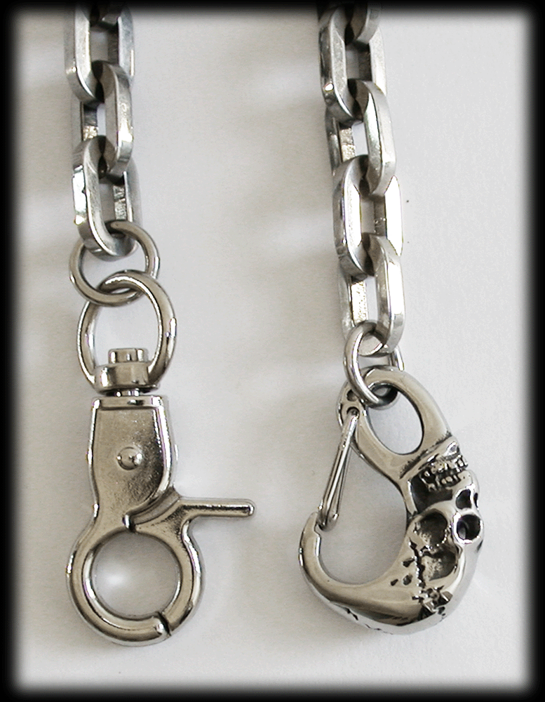 Annorlunda plånboks kedja med döskalle - Wallet chain, nyckelrings kedja i rostfritt stål. - 2