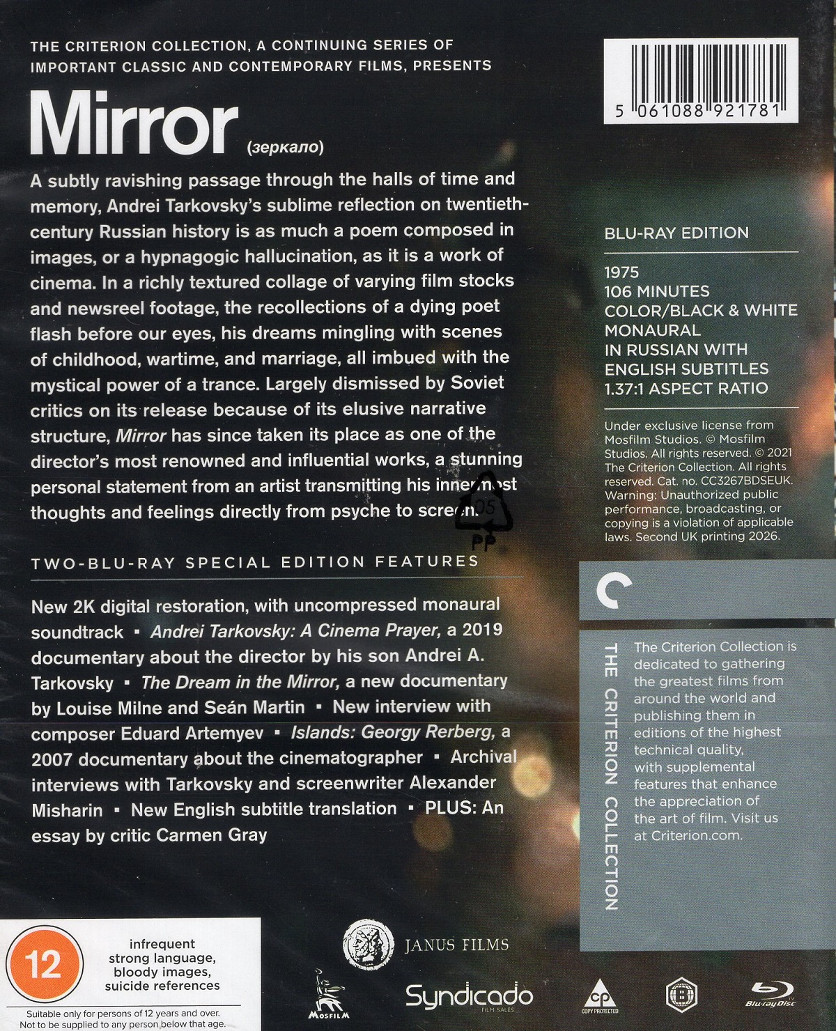 Mirror (Criterion Collection) (ej svensk text) (Blu-ray) - 2