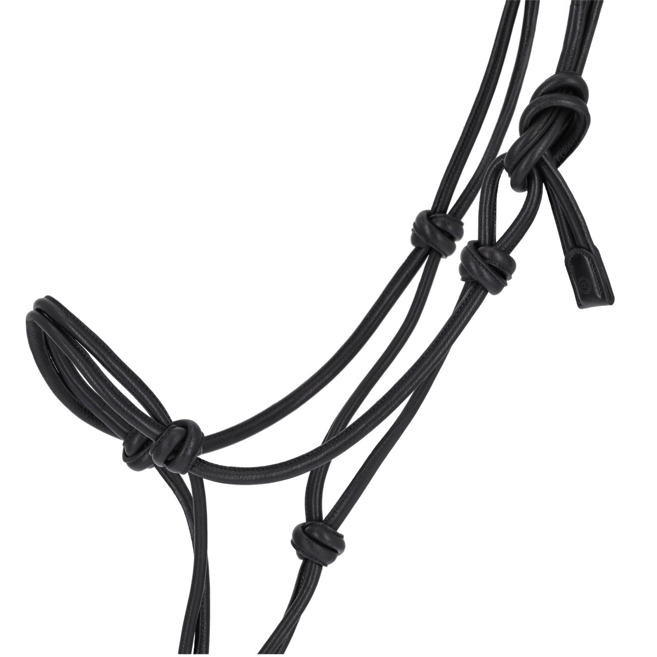 Rope halter in leather QHP Liberta, black - 4