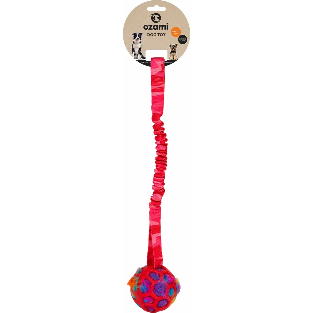 Ozami Play-n-Tug Ball Dog Toy with Crinkle – Pink Camo – 50 cm