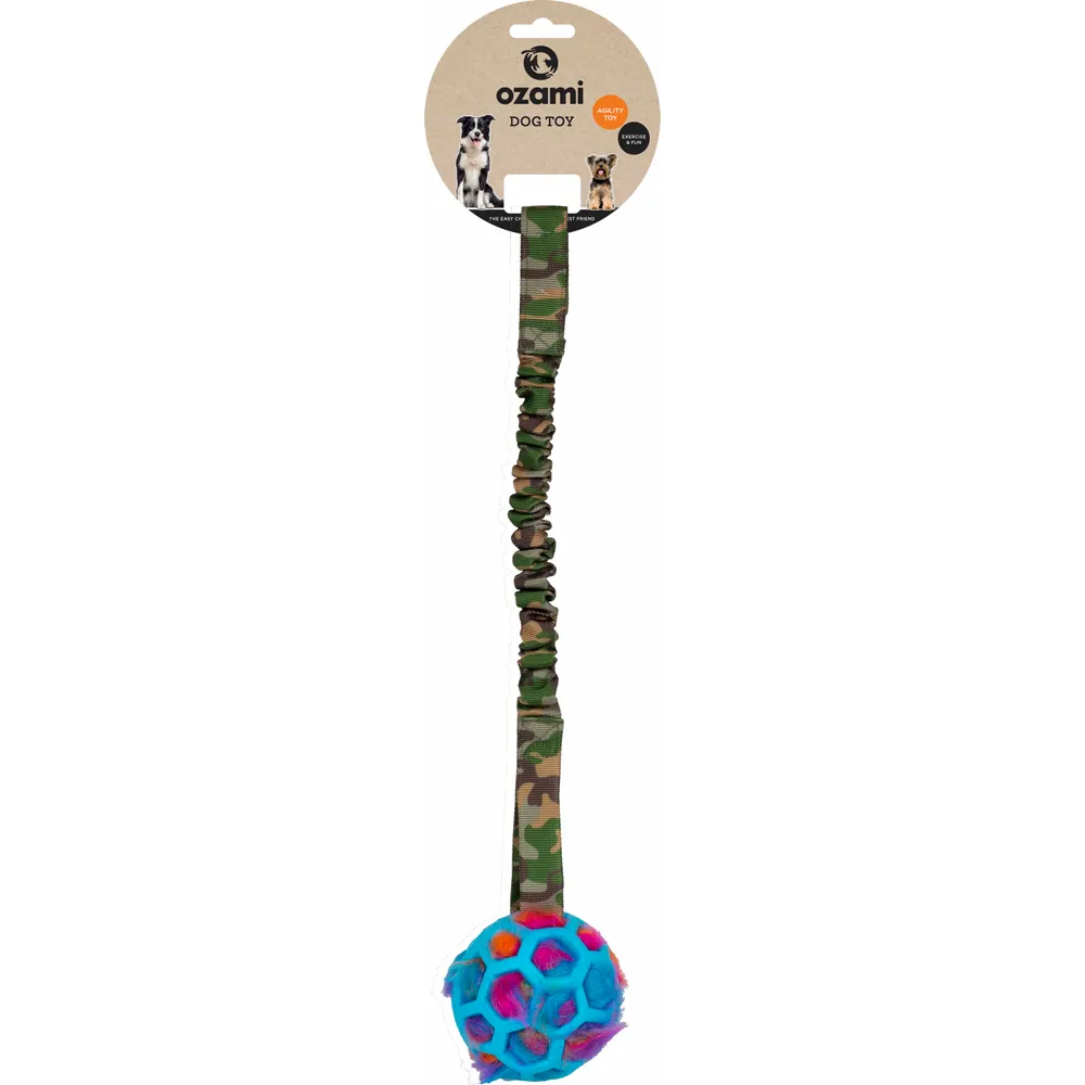Ozami Play-n-tug-boll Hundleksak med prassel - Grön Camo - 50 cm