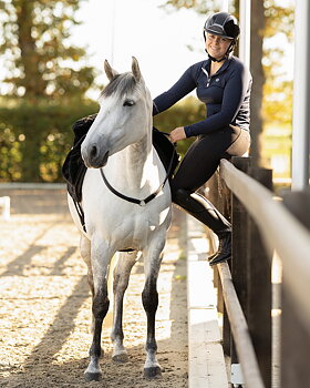 Balance Rein / halsring  / cordeo, QHP Liberta (läder), svart