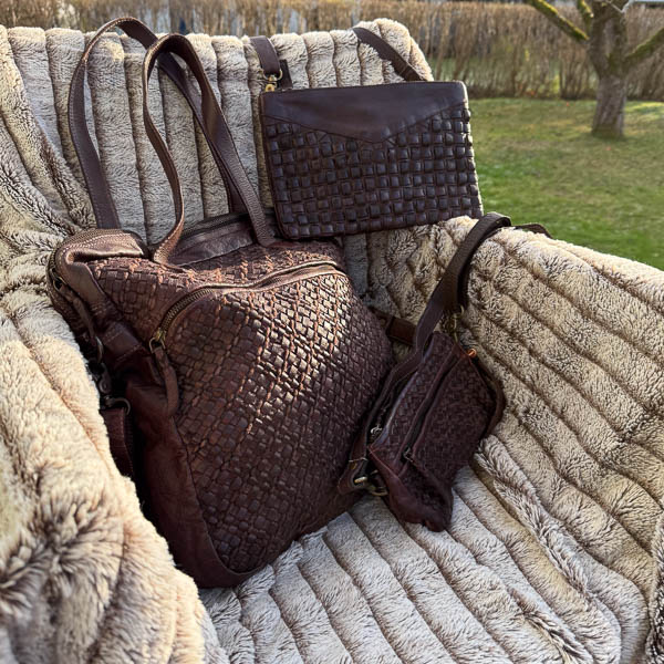 Unmade - Leather  Cotton Braid Workbag Brown - 10
