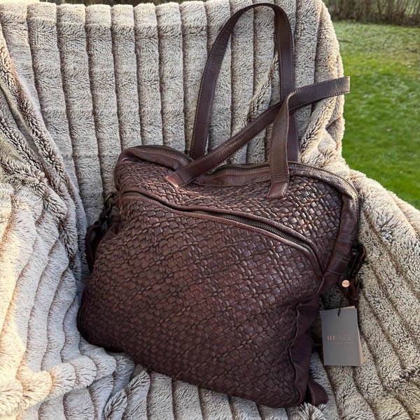 Unmade - Leather  Cotton Braid Workbag Brown