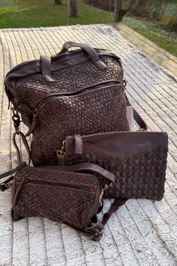 Unmade - Leather  Cotton Braid Workbag Brown - 6