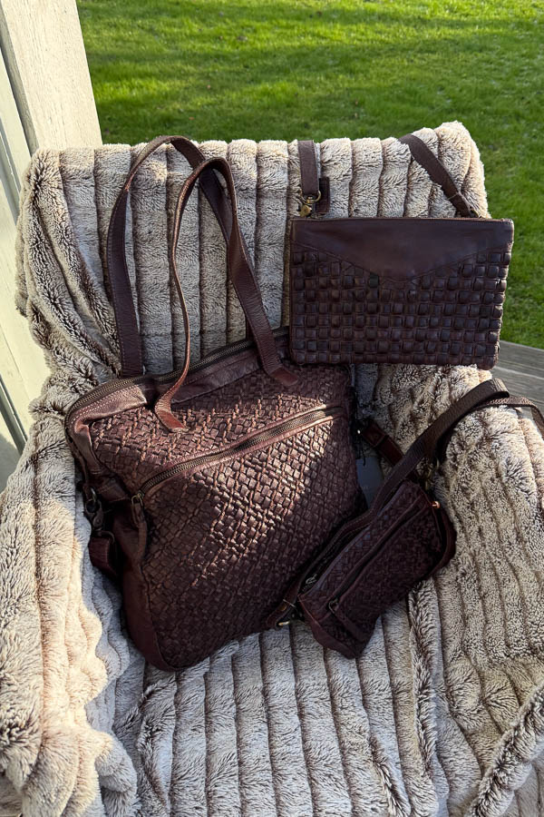 Unmade - Leather  Cotton Braid Workbag Brown - 11