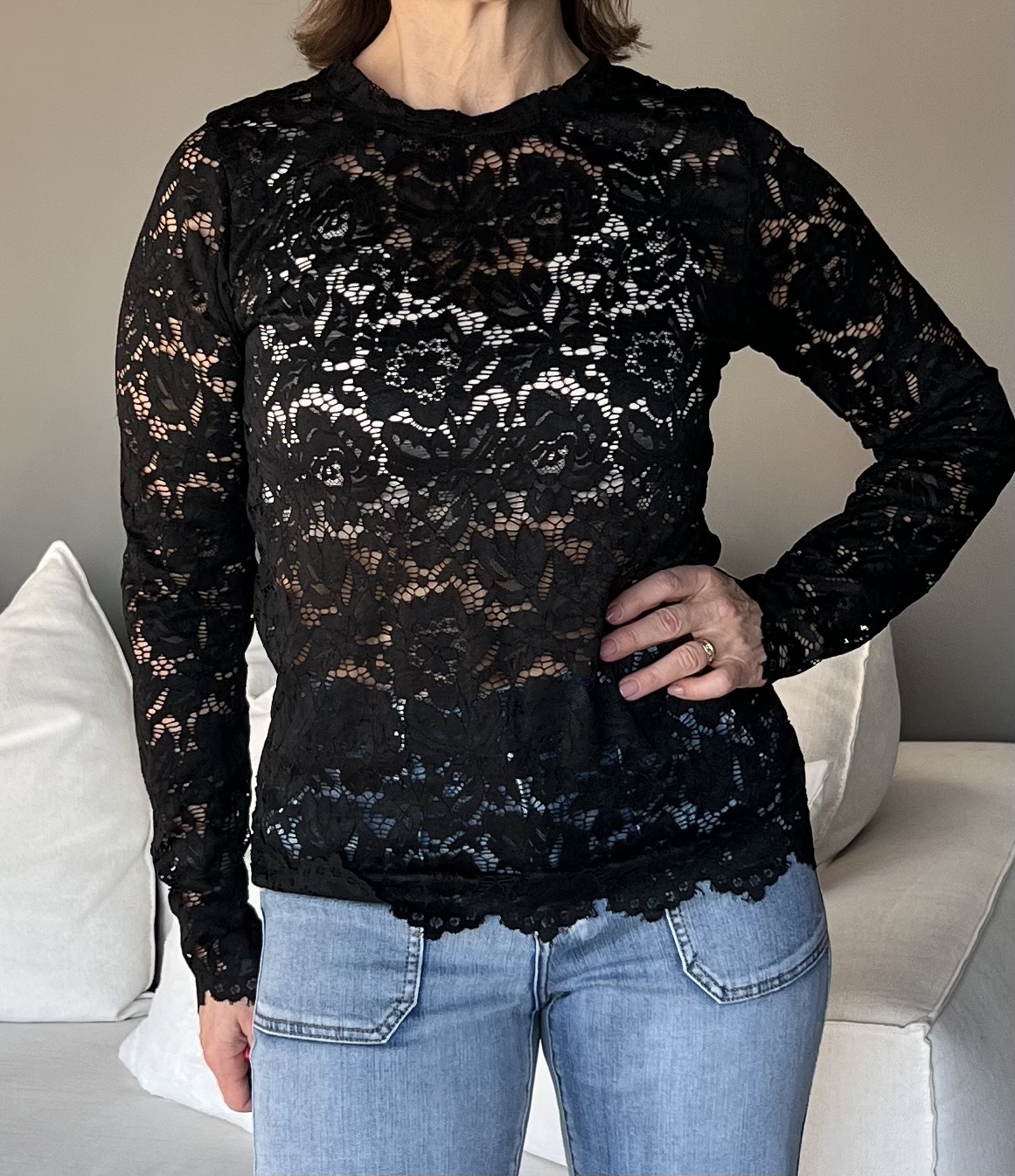 Marta Tee Long Sleeved Milley Spets Svart